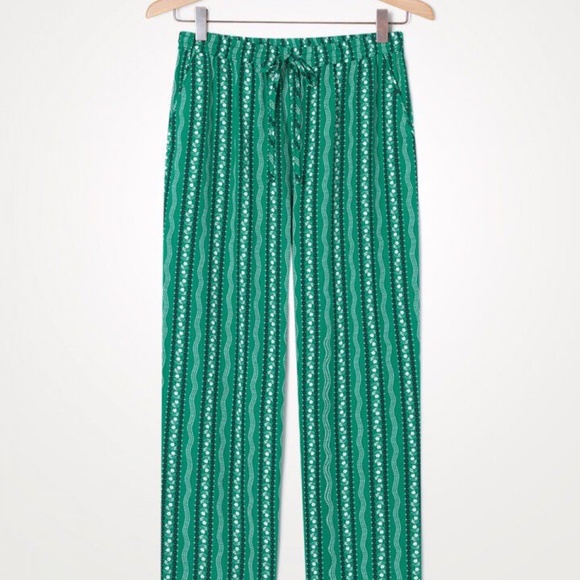 American Vintage therese green pattern straight leg pants size medium pre-owned - Picture 5 of 8